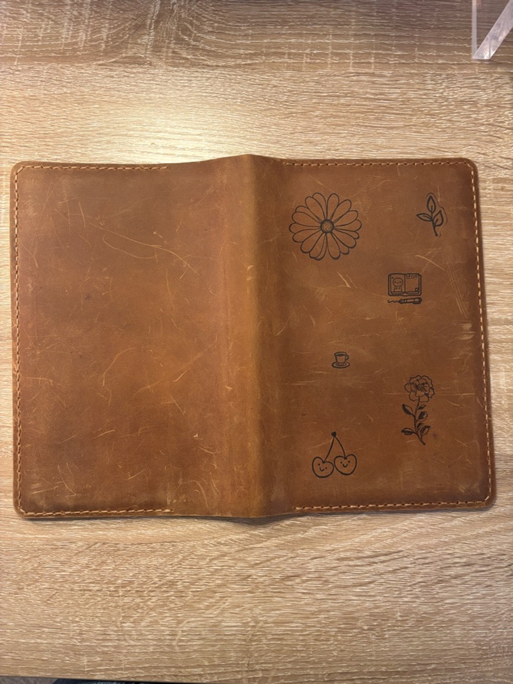 A5 Slim Leather Stamped Cover for Notebook Planner - Picture 3 of 12